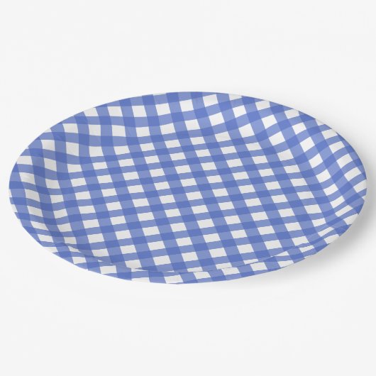 Nautisch thema - Navy Blue Gingham Paper Bord (Gekanteld)