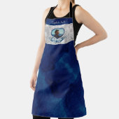 Nautisch-thema Navy Blue Photo Shells Waterverf Schort (Insitu)