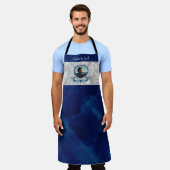 Nautisch-thema Navy Blue Photo Shells Waterverf Schort (Gedragen)