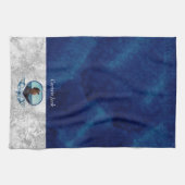 Nautisch-thema Navy Blue Photo Shells Waterverf Theedoek (Horizontaal)