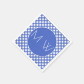Nautisch Thema - Navy Plaid Monogram Papieren serv Servetten (Hoek)