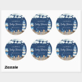 Nautisch Thema Navy Ronde Sticker (Vel)