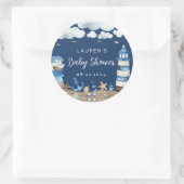 Nautisch Thema Navy Ronde Sticker (Tas)