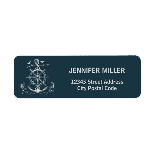 Nautisch thema ontwerp met oceaanlandschap etiket (Voorkant)