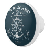 Nautisch thema ontwerp met oceaanlandschap keramische knop (Rechts)