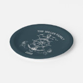 Nautisch thema ontwerp met oceaanlandschap papieren bordje (Gekanteld)