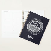 Nautisch thema ontwerp met zeilwiel planner (Display)
