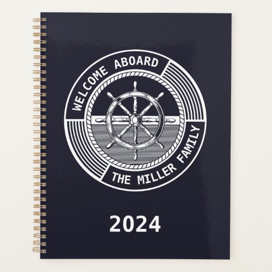 Nautisch thema ontwerp met zeilwiel planner (Voorkant)