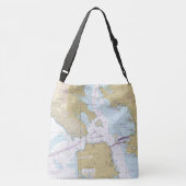 nautisch thema op de breedtegraad van San Francisc Crossbody Tas (Achterkant)