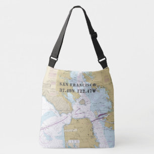nautisch thema op de breedtegraad van San Francisc Crossbody Tas