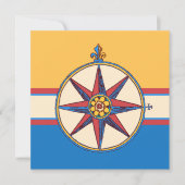 Nautisch Thema Pensioen Partij Kompas Roos Kaart (Voorkant)