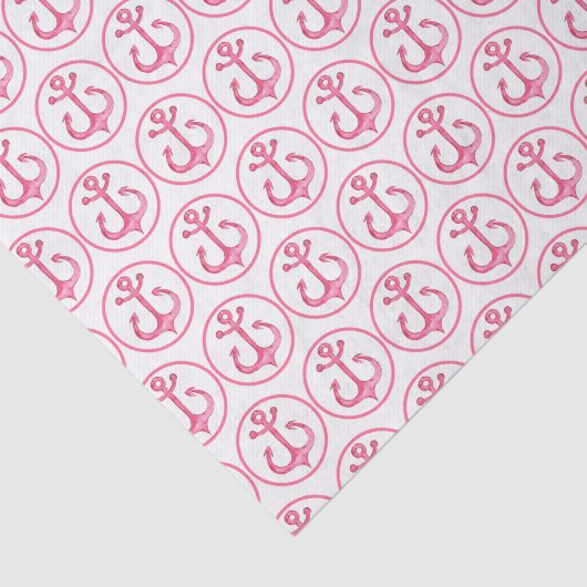 Nautisch thema | roze ankers tissuepapier (Detail)