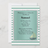 Nautisch thema Sage Green Birthday Party Kaart (Achterkant)