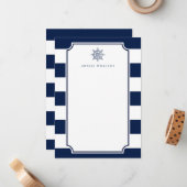 Nautisch thema Scheepswiel Kantoor Briefpapier Notitiekaartje (Voorkant / Achterkant in situ)