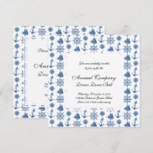 Nautisch thema Scheept Anchor Blue en White Kaart (Voorkant / Achterkant)