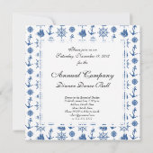 Nautisch thema Scheept Anchor Blue en White Kaart (Achterkant)