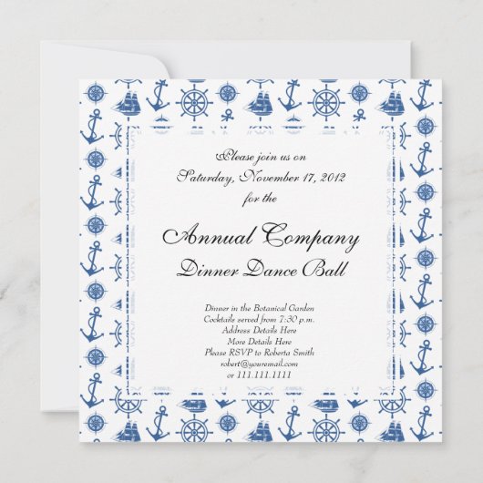 Nautisch thema Scheept Anchor Blue en White Kaart (Achterkant)