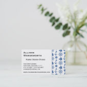 Nautisch thema Scheept Anchor Blue en White Visitekaartje (Staand voorkant)