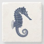 Nautisch thema Seapaarden Stenen Onderzetter (Voorkant)