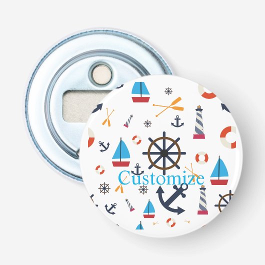 Nautisch thema Thunder_Cove Button Flesopener (Voorkant)