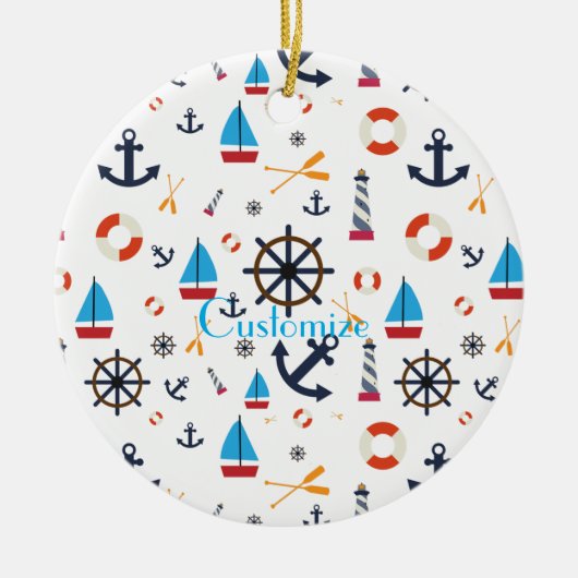 Nautisch thema Thunder_Cove Keramisch Ornament (Voorkant)
