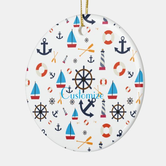 Nautisch thema Thunder_Cove Keramisch Ornament (Links)