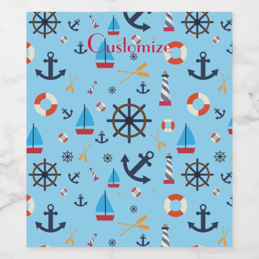 Nautisch thema Thunder_Cove Wijn Etiket (Enkel label)