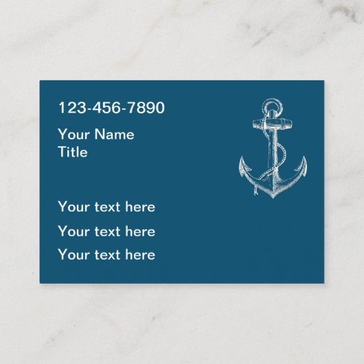 Nautisch thema Twee zijdelingse Visitekaartjes (Achterkant)