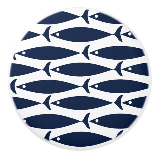 Nautisch thema van de kustvis keramische knop (Voorkant)