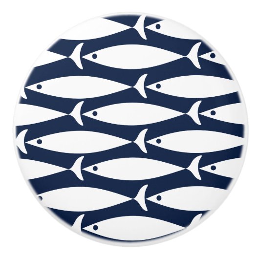 Nautisch thema van de kustvis keramische knop (Voorkant)