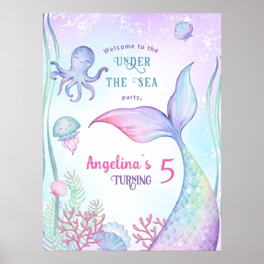 Nautisch thema verjaardagsfeest Poster. Poster (Voorkant)