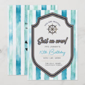 Nautisch thema verjaardagskaart. 10e verjaardag. kaart (Voorkant / Achterkant)