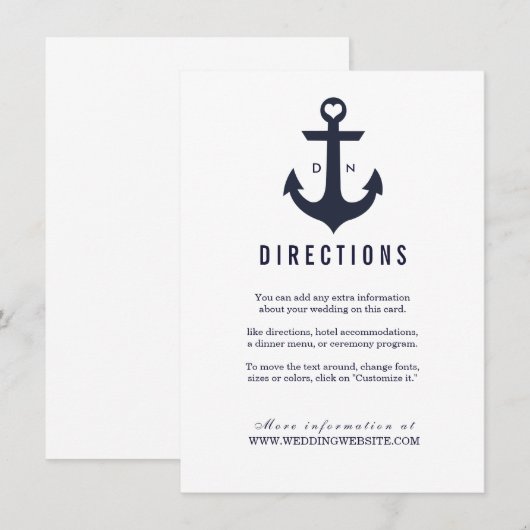 Nautisch thema | Weddenschappen Informatiekaartje (Voorkant / Achterkant)