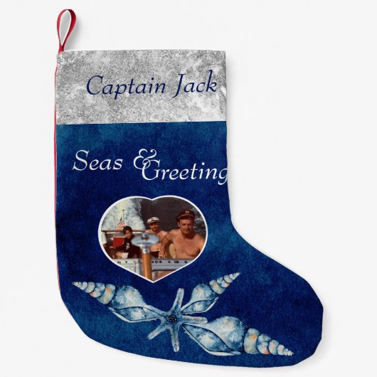 Nautisch-thema Zeeen en Groeten Kleine Kerstsok (Voorkant)