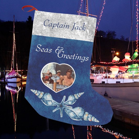 Nautisch-thema Zeeen en Groeten Kleine Kerstsok