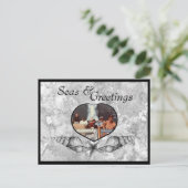 Nautisch-thema Zeeen & Groeten Vakantie Briefkaart (Staand voorkant)