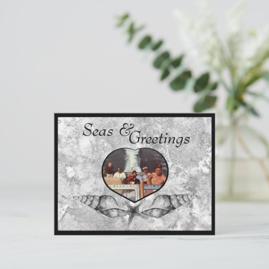 Nautisch-thema Zeeen & Groeten Vakantie Briefkaart (Staand voorkant)