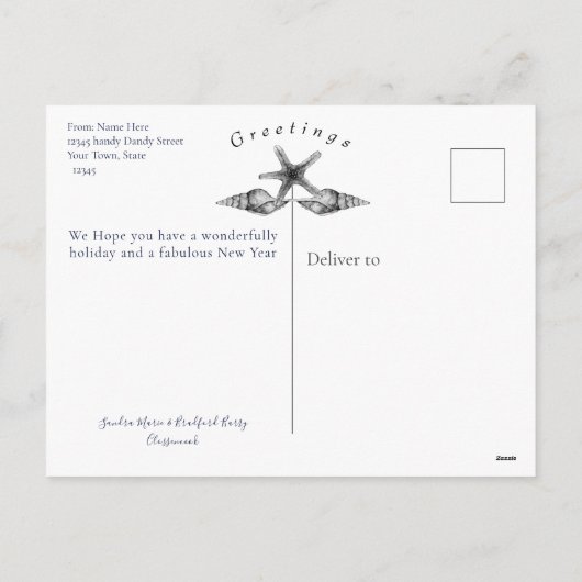 Nautisch-thema Zeeen & Groeten Vakantie Briefkaart (Achterkant)