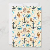 nautisch thema zeeschelpen verjaardag uitnodigen kaart (Achterkant)