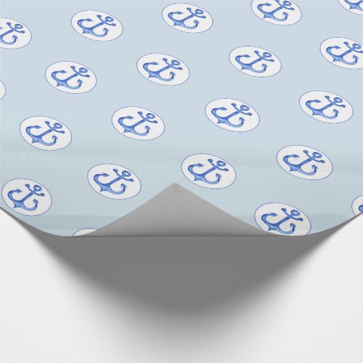 Nautisch thema | Zeevarend blauw Ankerpapier Cadeaupapier (Hoek)