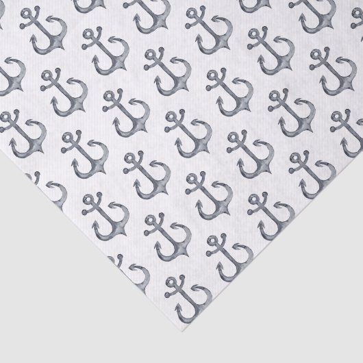 Nautisch thema | Zwart-witankers Tissuepapier (Detail)