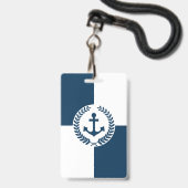 Nautisch thematisch ontwerp badge (Achterkant met lanyard)