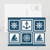 Nautisch thematisch ontwerp briefkaart (Voorkant / Achterkant)