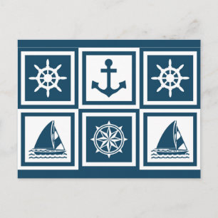 Nautisch thematisch ontwerp briefkaart