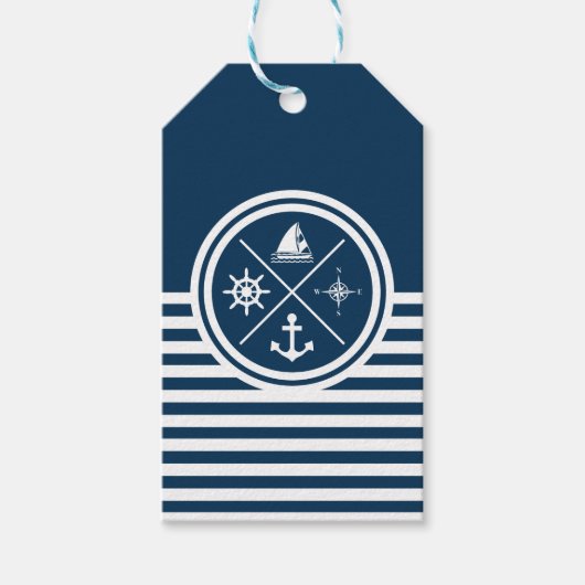 Nautisch thematisch ontwerp cadeaulabel (Voorkant)