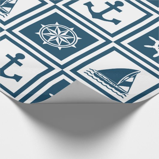 Nautisch thematisch ontwerp cadeaupapier (Hoek)