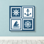 Nautisch thematisch ontwerp canvas afdruk (Insitu (Houten vloer))