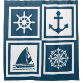 Nautisch thematisch ontwerp douchegordijn (Voorkant)