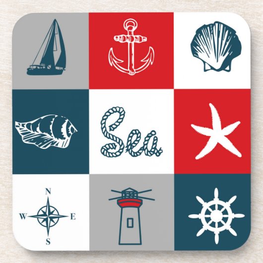 Nautisch thematisch ontwerp drankjes onderzetter (Voorkant)