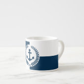 Nautisch thematisch ontwerp espresso kop (Voorkant rechts)